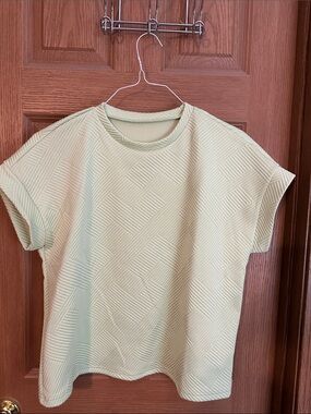 SHEIN Mint Green Textured Short Sleeve Top